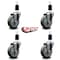 Service Caster 4'' Gray Poly Wheel Swivel 1-1/2'' Expanding Stem Caster Set, 4PK SCC-EX20S414-PPUB-112-4 - alternate 4